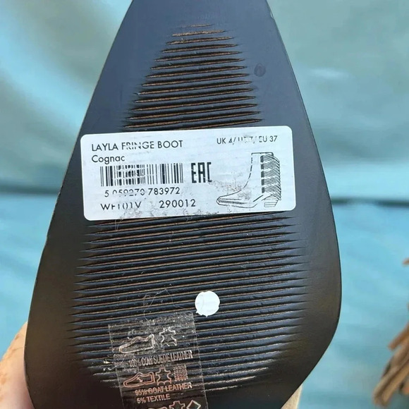 New- ALLSAINTS Lenora Suede Boots Cognac Sand Tan Brown Ankle Leather 37 EU/7 US - Picture 6 of 8